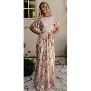 chinese dress ladies Estefania Cherry Blossom Maxi Dress